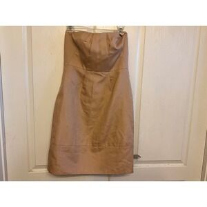 J.Crew Strapless Special Occasions Cotton Cocktail Dress Tan NWT Womens Sz 8